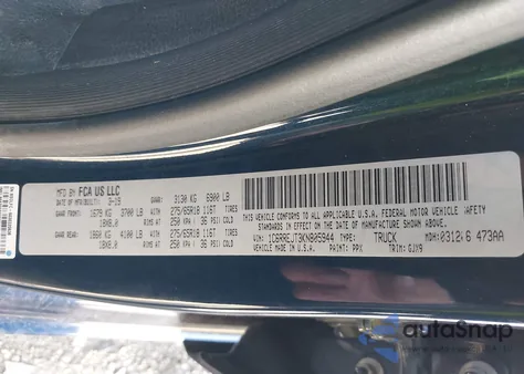 2019 Ram 1500 Laramie 4X2 5'7 Box from USA, damaged, VIN 1C6RREJT3KN805944